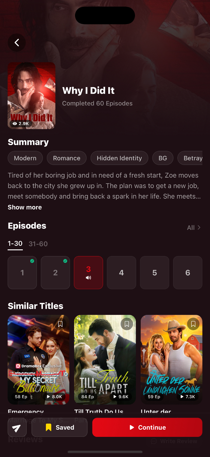 Shortify app - Episodes list